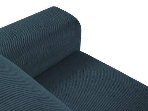 Cosmopolitan Design Uitklapbare hoekbank links met opbergdoos Kyoto 4-zits, ribfluwelen, donkerblauw - 145x241x88cm