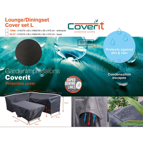 Garden Impressions beschermhoes lounge dining set hoes 210x270x85 cm - 165x95xH70 cm