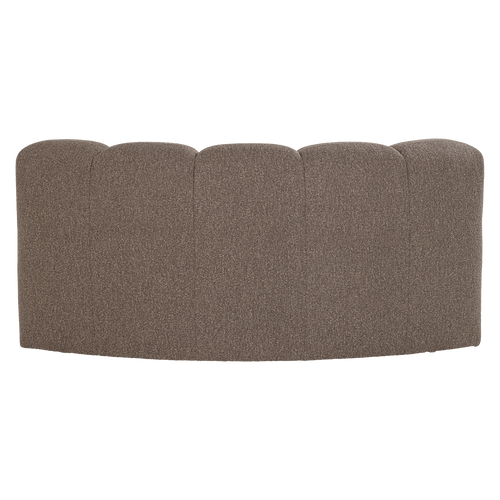 WOOOD eetbank halfronde hoek rugleuning Mojo - Bouclé - Bruin - 83x152x74