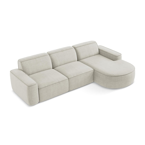 LaMiaSofa hoekbank rechts Melissa - textuurstof - lichtbeige - 284x166x70
