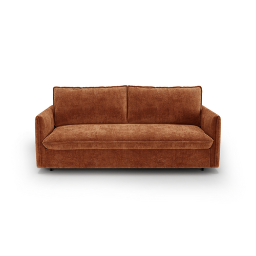 Premium Interiors - Express-slaapbank AVA - gewaafd fluweel terracotta 178cm