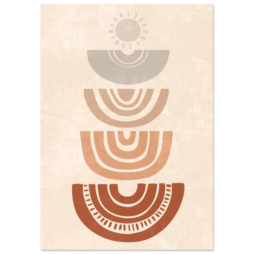 Artfulprints Poster met Lijst Boho – Rising rhythm   - 50x70 cm - Meerkleurig