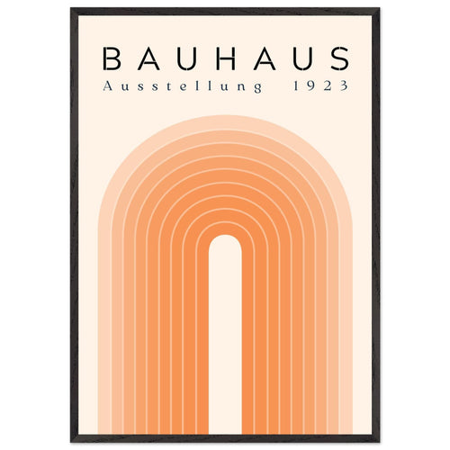 Artfulprints Poster met Lijst Bauhaus - Orange rainbow   - 70x100 cm - Oranje