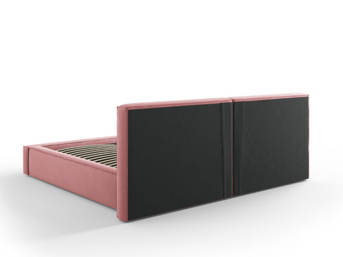 Micadoni Opbergbed met hoofdeinde Jodie 200x200cm, structurele stof, roze - 228x254x108cm