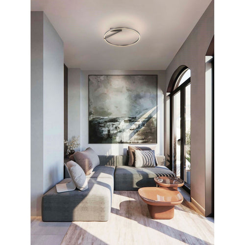 Nova Luce TILIA  Tilia Geïntegreerde LED Semi-Inbouw Plafondlamp Foggy Nickel Triac Dimbaar LED 38W 2242lm 2700-3000-4000K CCT