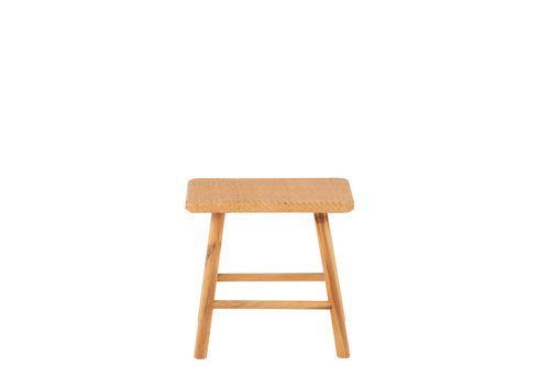 J-Line kruk Rechthoek - riet/sparhout - naturel - vtwonen shop