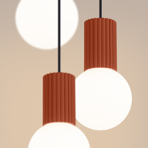 Sollux Lighting Hanglamp HALO 3P rood ochra - 25x25x125cm