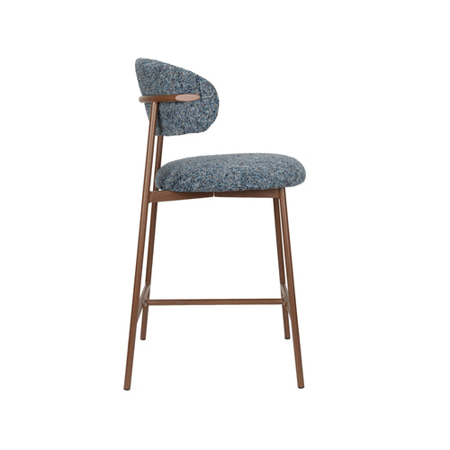 Housecraft Living Claes Barkrukken rugleuning 65 cm Gemêleerd Blauw - Set van 2