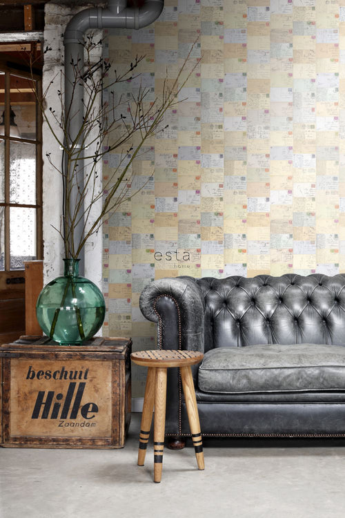 ESTAhome XXL behang postcards meerkleurig - 50 x 900 cm - 158105 - vtwonen shop