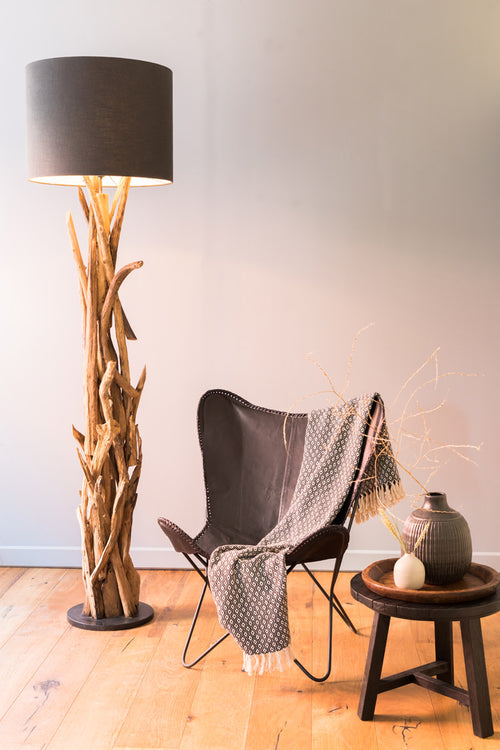 Light & Living vloerlamp  - bruin - 35x35x182 cm