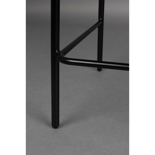 Dutchbone Rodin Counter/ Barkrukken met Rugleuning Bouclé Zwart - Set van 2 - vtwonen shop