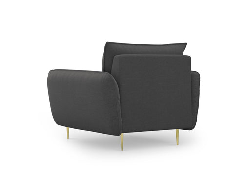 Cosmopolitan Design Fauteuil Vienna structurele stof, donkergrijs - 94x97x95cm
