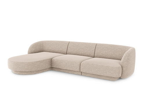 Micadoni linker hoekbank Miley 4-zits, chenille, beige - 156x255x70cm