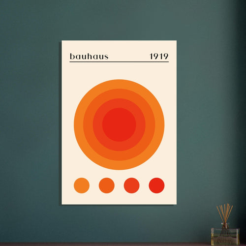 Artfulprints Poster Bauhaus - Orange dot   - 30x40 cm - Oranje