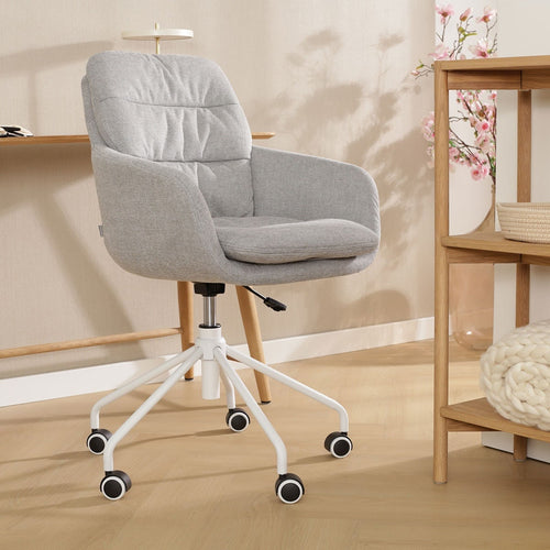 Nolon Nout-Mia Bureaustoelen Set van 2 - Grijs - Wit Onderstel - vtwonen shop