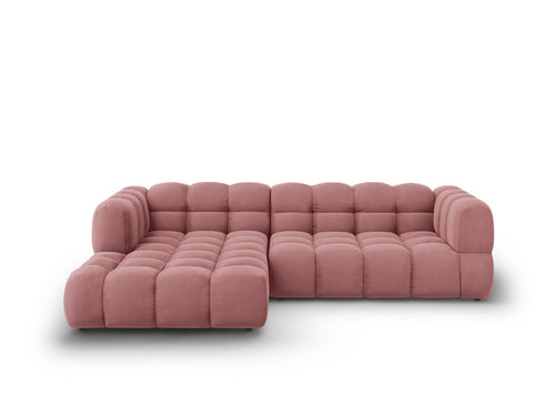 Cosmopolitan Design Modulaire hoekbank links Sky 4-zits, flueel, zalm - 162x272x70cm