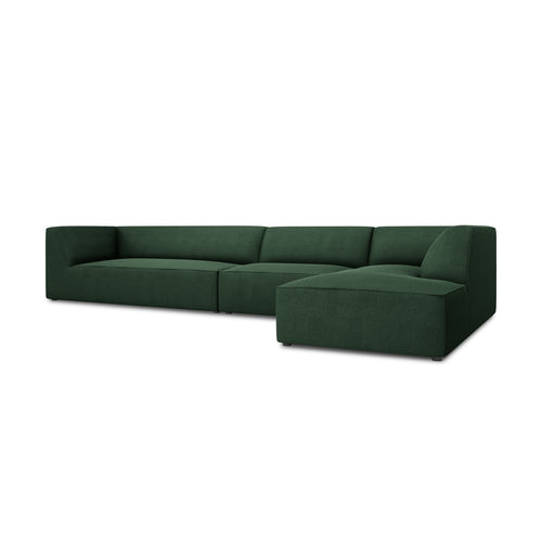 Cosmopolitan Design - Modulaire hoekbank rechts Siena 5-zits, structurele stof groente - 180x366x69cm