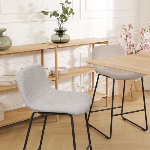 Nolon Nino-Mats Barkruk Lichtgrijs - Zwart Onderstel - 75 cm