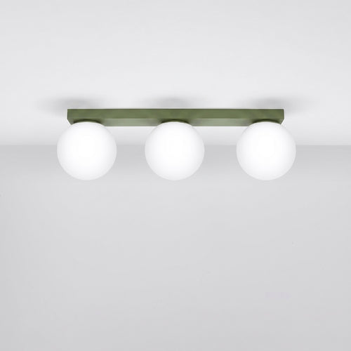 Sollux Lighting Plafondlamp YOLI 3 olijfgroen - 50x12x14,5cm