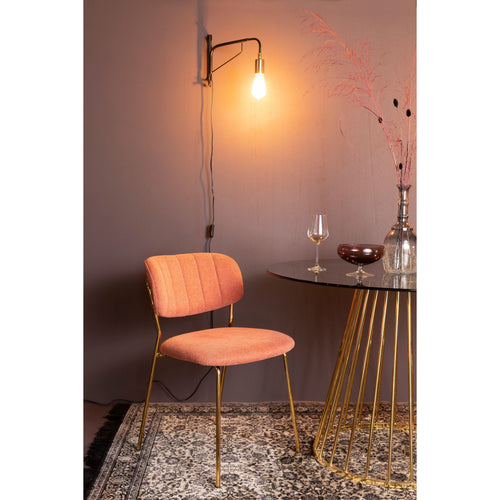 Housecraft Living Jolien Eetkamerstoelen Goud/ Roze - Set van 2