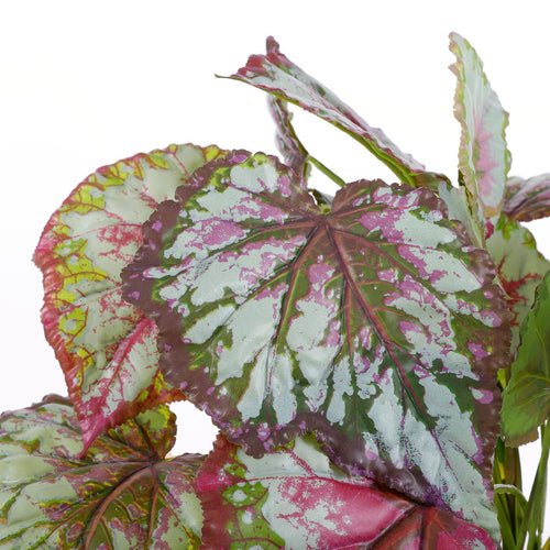 Mica Decorations Begonia Kunstplant in Bloempot Stan - H40 x Ø38 cm - Rood