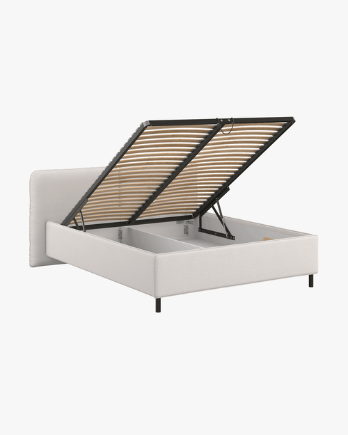 noo.ma Melu gestoffeerd bed 160x200 Cloud Beige - tijdloos design