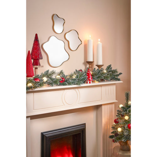 Black Box Trees Kaprun Kerstslinger - Kerst Slinger op Batterij en met Timerfunctie - Groen Frosted Rood - l180xd25cm