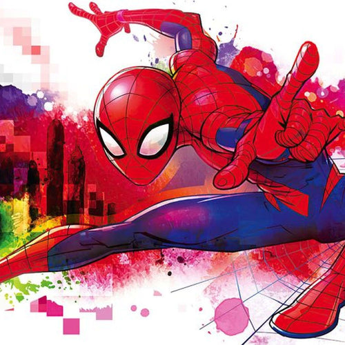 Sanders & Sanders fotobehang spider-man graffiti rood, blauw en wit - 184 x 254 cm - 612280