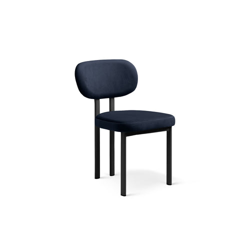 Set van 2 fluwelen stoelen Sam flueel zwart - 52x51x82cm