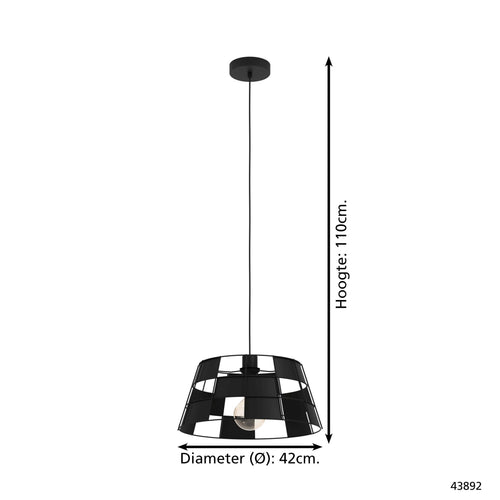 EGLO hanglamp Pontefract - e27 - ø 42 cm - zwart - staal - vtwonen shop