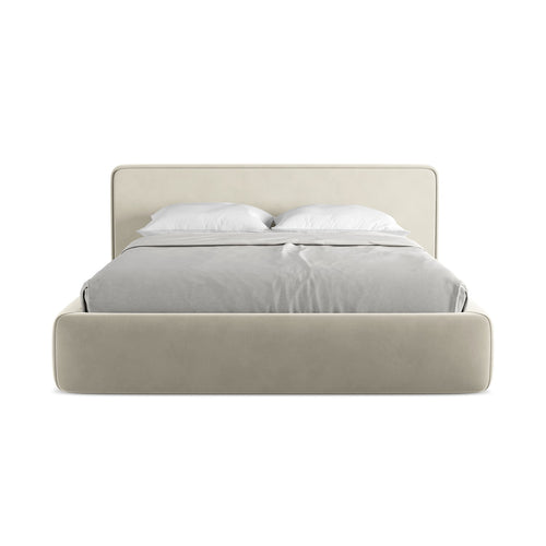 LaMiaSofa Bed met opbergruimte Firenze - velours - parel - 200x225x82