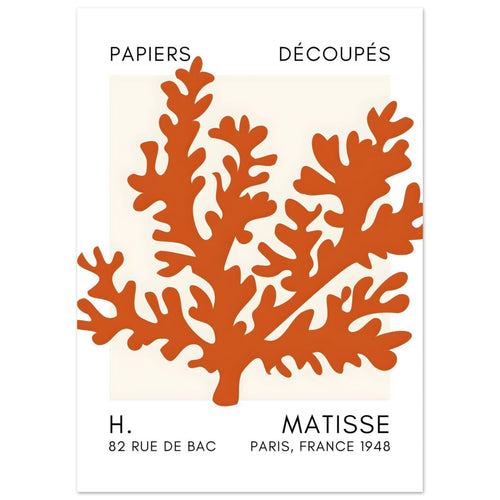 Artfulprints  Matisse – Aqua bloom orange   poster 50x70 cm - vtwonen shop