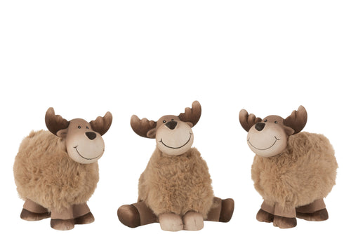 J-Line figuur Eland - keramiek - bruin - medium - 3 stuks - vtwonen shop