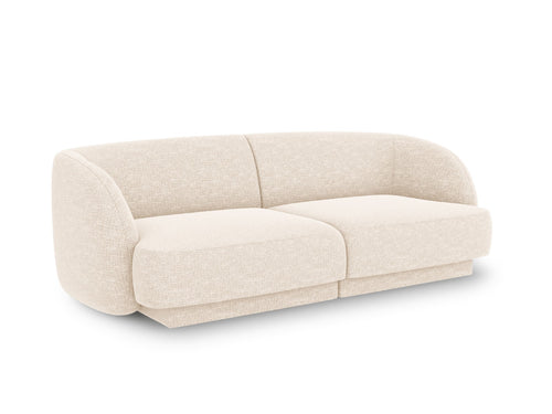 Micadoni - Bank "Miley" 2 zitplaatsen, structurele stof ivoor - 90x180x70cm