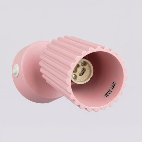 Sollux Lighting Wandlamp KARBON roze met schakelaar - 8x16x16cm