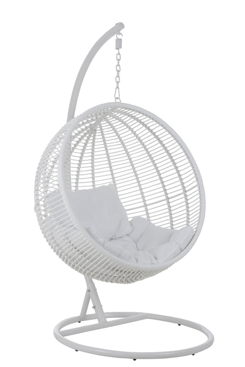 J-Line hangstoel Rond - staal - wit