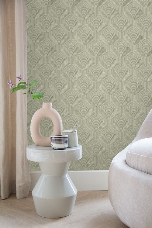 ESTAhome behang 3D-motief groen - 50 x 900 cm - 131105