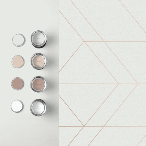 Graham & Brown Vliesbehang - Balance White Rose Gold - 10mx53cm