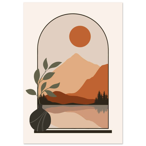 Artfulprints Poster Boho – Arched landscape   - 50x70 cm - Meerkleurig
