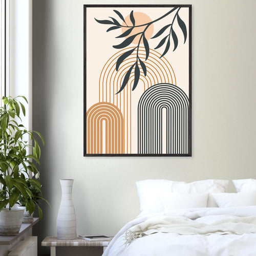 Artfulprints Poster Boho – Sunset arches   - 30x40 cm - Meerkleurig