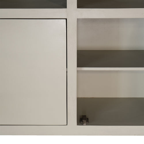 Giga Meubel Kast Xander - Beige Mangohout/Glas - 120x45x220cm - vtwonen shop