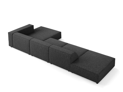 Cosmopolitan Design rechter hoekbank Arendal 5-zits, chenille, zwart - 166x341x70cm