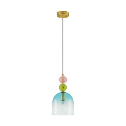 Nova Luce MURANO Dome hanglamp voor aan het plafond, glanzend lichtgroen, blauw, roze, zandgoud, E14 fitting, 1x5W