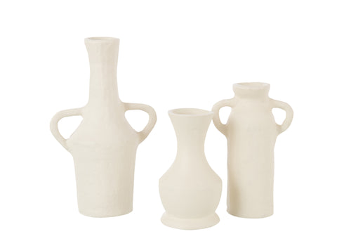 J-Line vaas - aluminium - wit - set van 3 - vtwonen shop