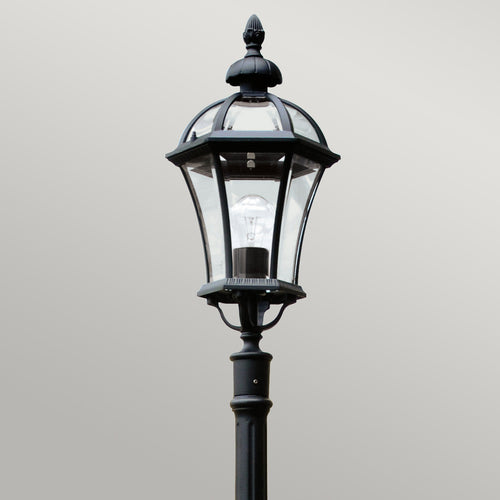 Elsteadbury - 1 Lichts Buitenlamp Mast Zwart IP44, E27
