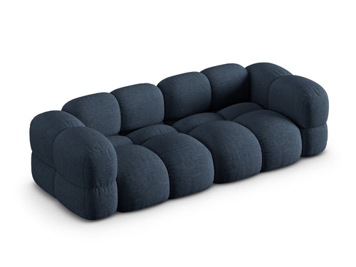 Cosmopolitan Design Bank Loretto 4-zits, structurele stof donkerblauw - 100x250x68cm