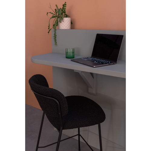 Housecraft Living Jolien Eetkamerstoelen Zwart/Zwart Bouclé - Set van 2