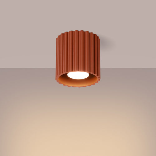 Sollux Lighting Plafondlamp AURA 1 rood ochra GU10 - 10x10x10cm