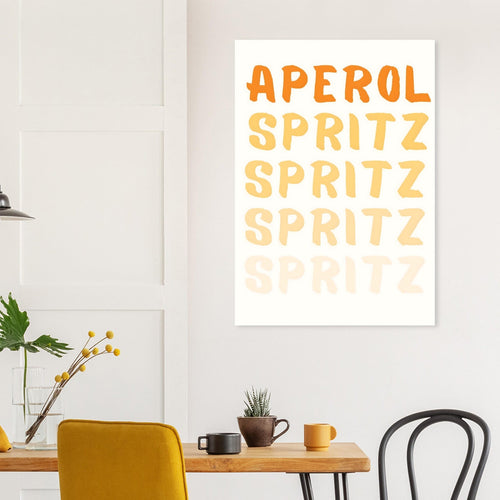 Artfulprints Poster met Lijst Aperol Spritz - Written   - 30x40 cm - Oranje