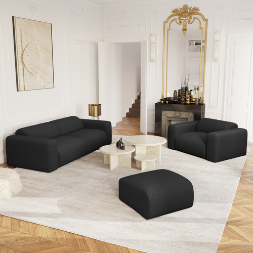 Sia Home - Bank MYRA - bouclé-stof donker antraciet 205cm